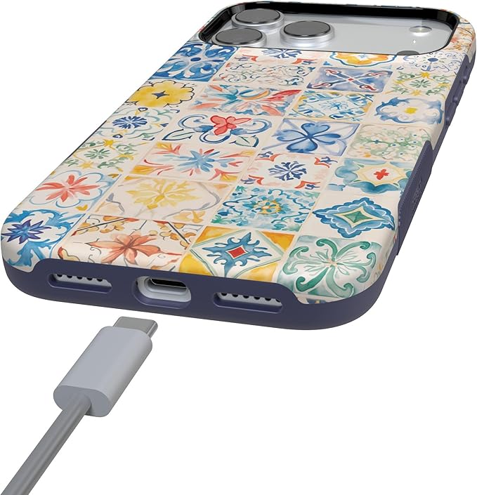 Casely iPhone 17 Pro Case | Tuscan Tiles | Dolce Vita | Compatible with MagSafe | Bold Protective Design