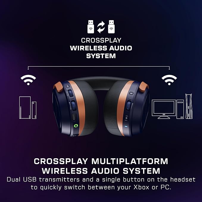 Turtle Beach Stealth 700 Gen 3 Wireless Multiplatform Amplified Gaming Headset for Xbox Series X|S, Xbox One, PC, PS5, Mobile – 60mm Drivers, AI Noise-Cancelling Mic, Bluetooth, 80-Hr Battery – Cobalt