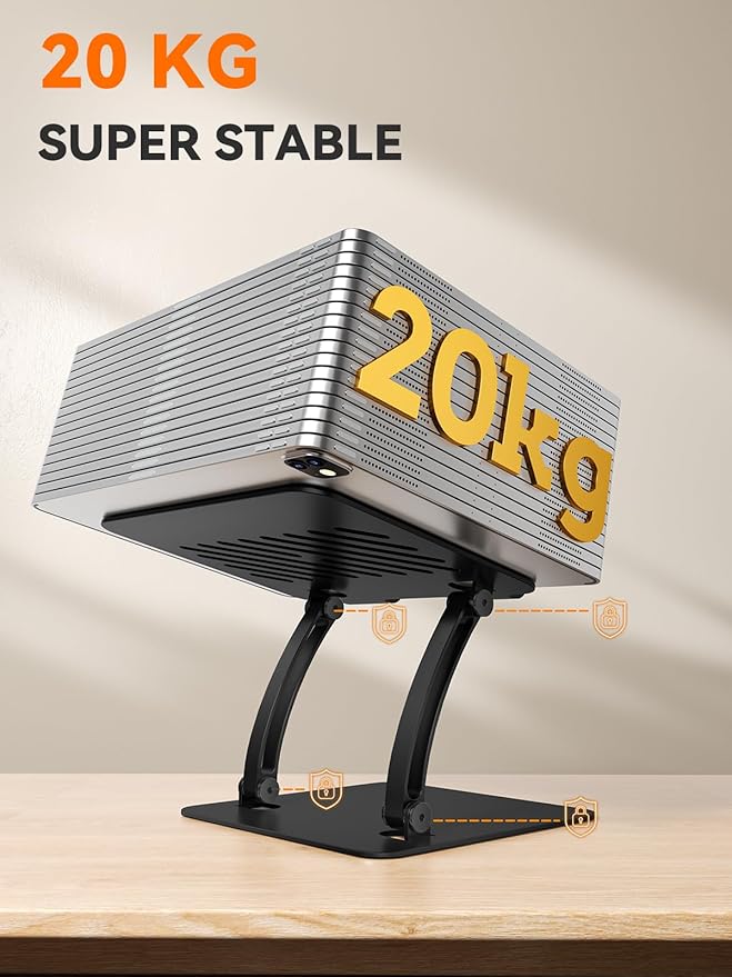 tounee Tablet Holder Stand, Dual Rod Adjustable Aluminum Desktop Stand, Compatible with 4-15.9" iPads, Surface Tablets, Portable Monitor, Kindle and More (Black)