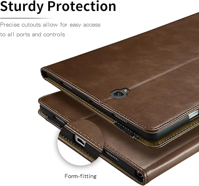 Case for Samsung Galaxy Tab A 10.5 2018 Model SM-T590/T595/T597 Bussiness Premium Slim PU Leather Stand Folding Folio Cover with Card Slot Pen Holder-Brown