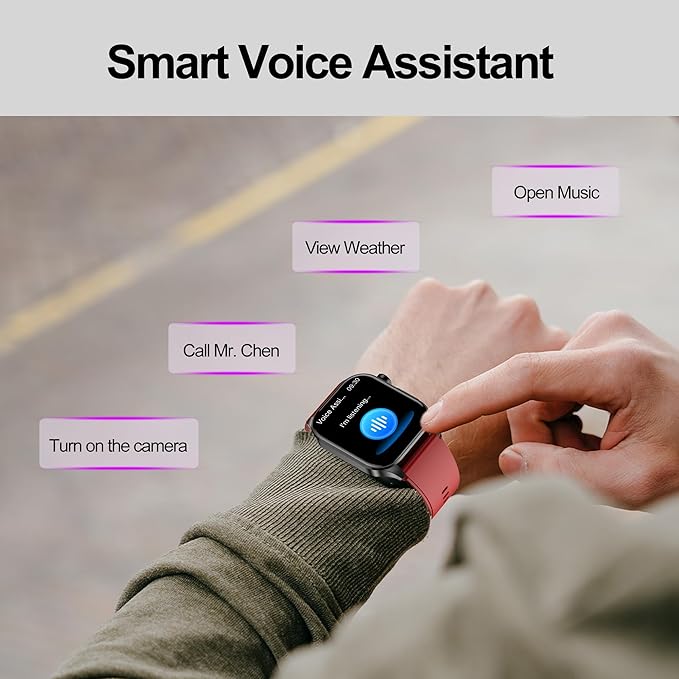 Smart Watch for Men Women, 2.04" AMOLED Color Screen, 24/7 Heart Rate, Blood Oxygen, Blood Pressure, Sleep and Stress Health Monitor, Blood and Body Composition Insights, 150 Sports Modes (Blue)