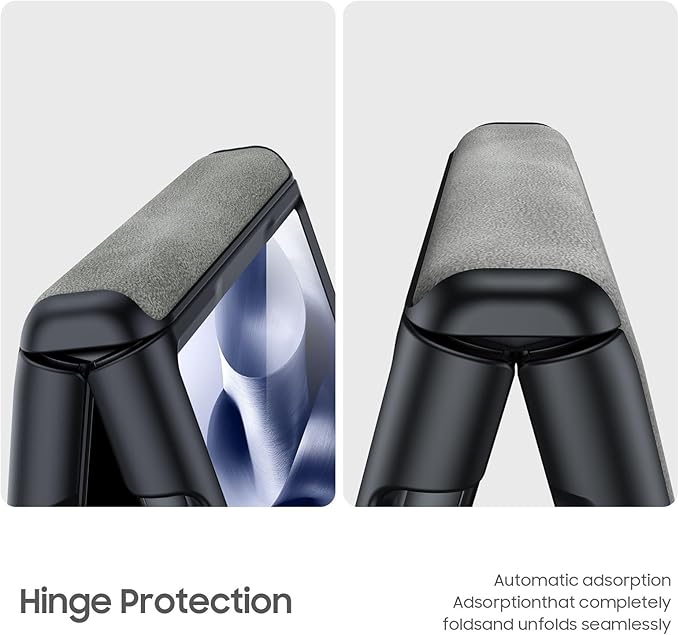 for Motorola Razr Ultra 2025 Case Built-in Screen Protector & Hinge Protection & Ultra Thin PU Leather Matte PC Shockproof Phone Cover Smartphone Case for Moto Razr Ultra 2025 (Gray)