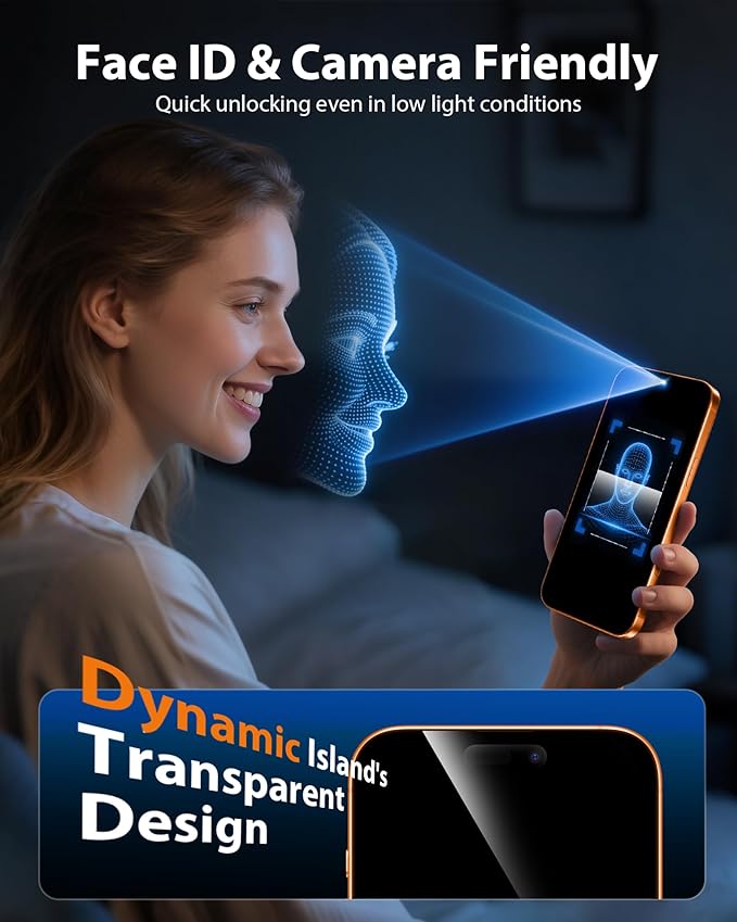 Mkeke for iPhone 17 Pro Privacy Screen Protector 3 Pack, [9H+ Tempered Glass] [16 FT Military-Grade Drop Protection] Shockproof Full Edge Coverage 6.3 inch 2025