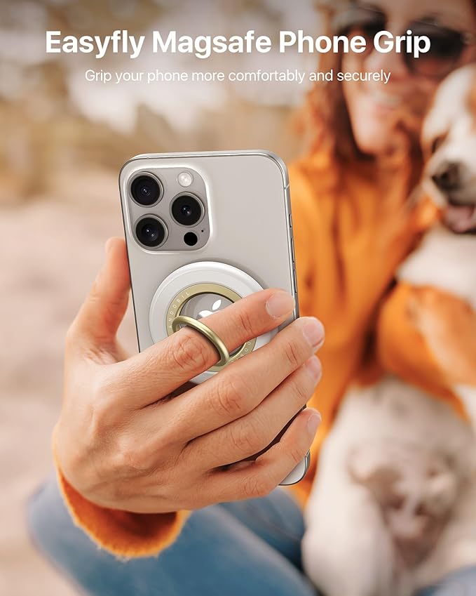 andobil 2025 3rd Gen Magnetic Phone Grip for MagSafe [360° Rotatable & Ultra-Stable] Double-sided Magnet Cell Phone Ring Holder Compatible with MagSafe Accessories&iPhone 17 Air 16 Pro Max 15 14 13 12