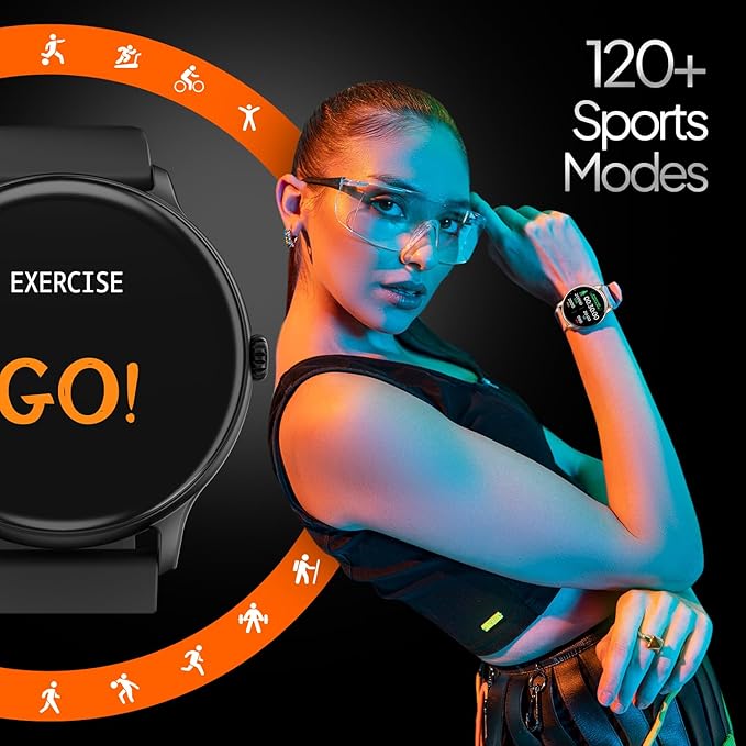 Fire-Boltt Phoenix Pro 35.3mm (1.39 inch) Bluetooth Calling Smart Watch, AI Voice Assistant, Metal Body with 120+ Sports Modes, SpO2, Heart Rate Monitoring (Black).