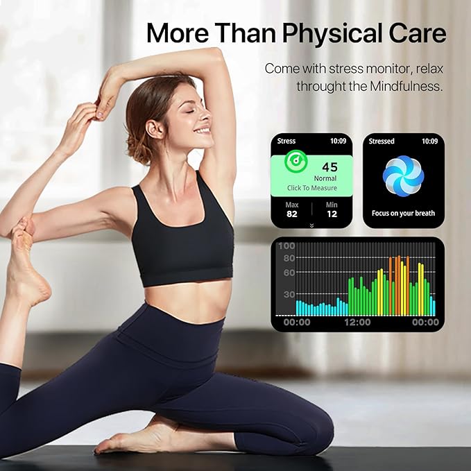 WalkerFit Smart Watch for Women/Men, 2.01'' HD Smartwatch with Bluetooth Call, 100+Sport Modes, Sleep Monitoring, IP67 Waterproof, Music Control for iPhone/Android, Fitness Tracker with Pedometer