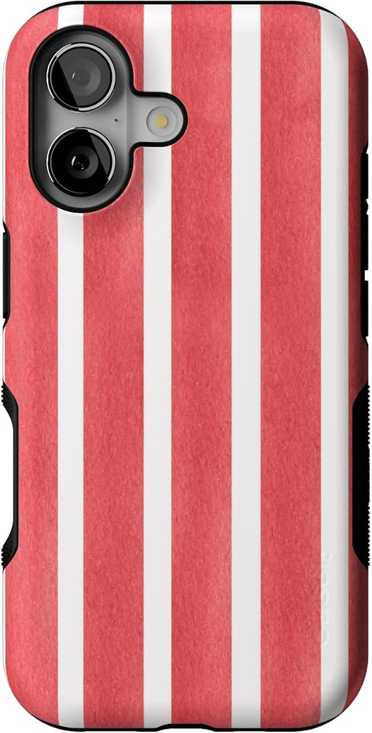 Casely iPhone 17 Case | East Coast Summer | Red Stripes | Bold Protective Design | Compatible with MagSafe