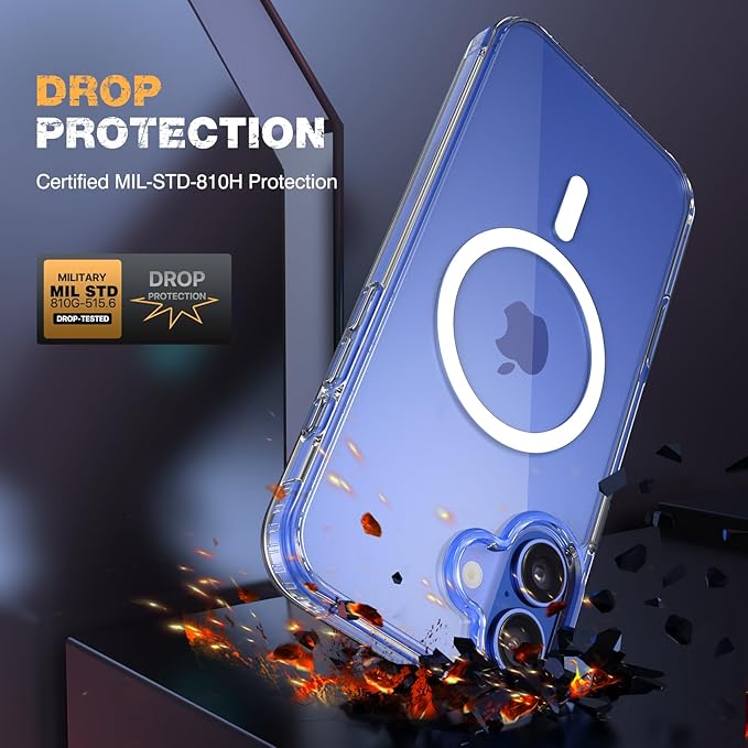 Diaclara Magnetic for iPhone 16 Plus Case, [with Privacy Screen Protector] [Anti Spy] [Military Grade Drop Protection] Heavy Duty Full-Body Shockproof Phone Case, Magnetic Clear