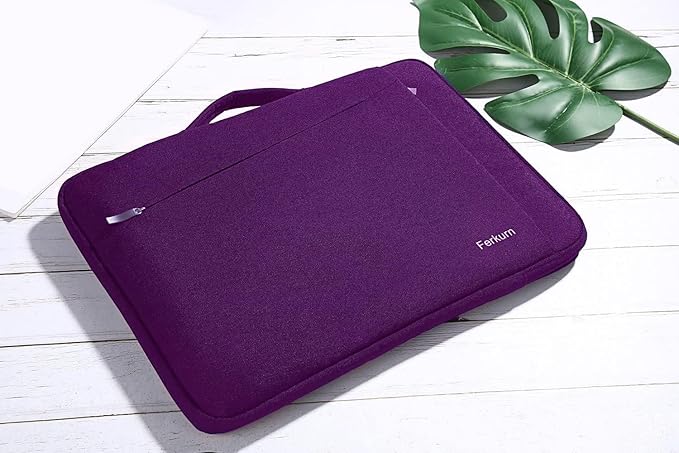 Ferkurn Purple Laptop Sleeve, 14 inch, Compatible with MacBook Pro 2021, Notebook Asus, Acer Chromebook, Handmade, Zipper