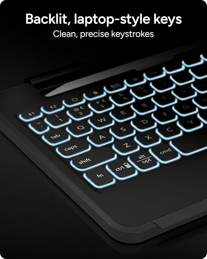 ZAGG Rugged Book iPad 11" (A16)/ 10.9" (Gen 10) Case - Durable Wireless Keyboard Case, Military-Grade Drop Protection, Multi-Device Pairing, Detachable Backlit Keyboard, Black