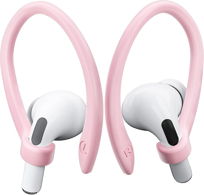 2 Pairs AirPods Ear Hooks for AirPods Pro 3, AirPods Pro 2, AirPods Pro, AirPods 4, 3, 2 & 1, Upgraded Anti Slip Sports Clip Hooks for AirPods 1, 2, 3, 4,Pro, Pro 2, Pro 3 – Pink
