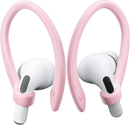 2 Pairs AirPods Ear Hooks for AirPods Pro 3, AirPods Pro 2, AirPods Pro, AirPods 4, 3, 2 & 1, Upgraded Anti Slip Sports Clip Hooks for AirPods 1, 2, 3, 4,Pro, Pro 2, Pro 3 – Pink