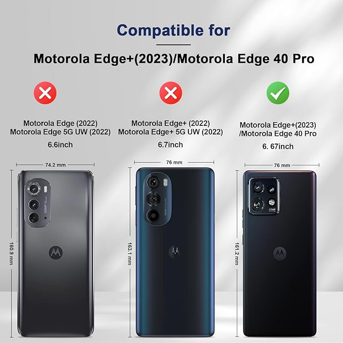 Jasonyu Flip Wallet Case for Motorola Edge+ (2023)/Moto Edge Plus (2023),Leather Magnetic Folio Cover with Card Holder,Kickstand - TPU Shockproof Durable Protective Phone Case,Blue