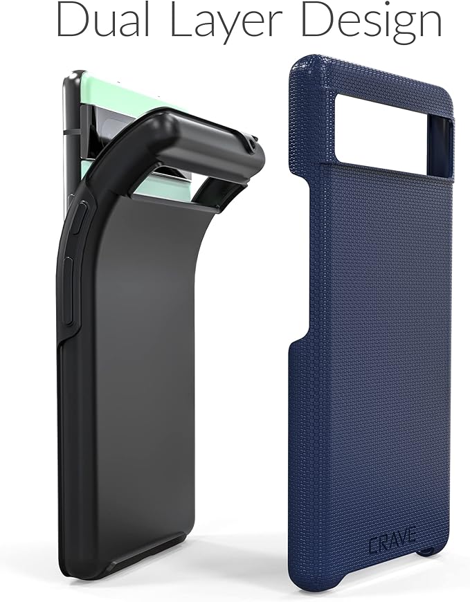 Crave Dual Guard Case for Google Pixel 6a, Shockproof Protection, Navy - Polycarbonate, TPU, Rubber