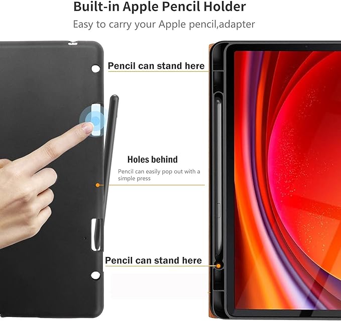 for Samsung Galaxy Tab S9/S10 Plus/S9FE+ 12.4inch Case with S Pen Holder 2023/2024 Model(SM-X820/X826/X810/X816/X818/X610/X616) Genuine Leather Cover Protective Shell,Auto Wake/Sleep.Dark Blue