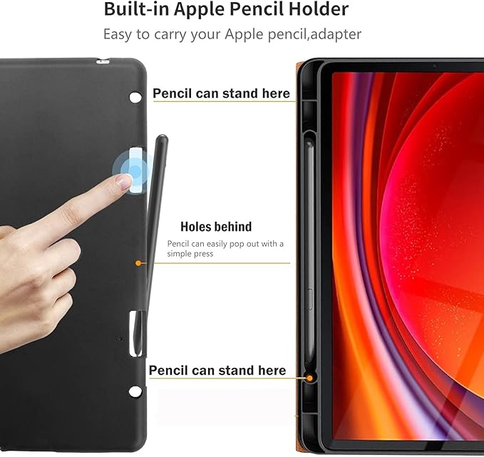 for Samsung Galaxy Tab S9/S10 Ultra 14.6 inch Case with S Pen Holder 2023/2024 Model(SM-X918U/X910/X916B/X920/X926) Genuine Leather Cover Protective Shell,Auto Wake/Sleep.Black