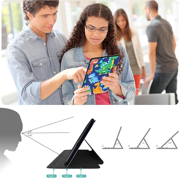 Case for Lenovo Tab P11 Plus Case 2021 (TB-J616F / J616X), 360 Degree Rotating Folding Stand,with Auto Sleep/Wake Case for Lenovo Tab P11 11” 2020 (TB-J606F TB-J606X),Cute Dinosaur