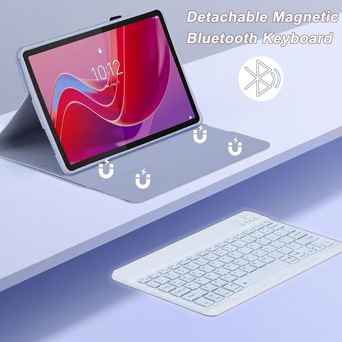 Keyboard Case for Lenovo Tab M11/Tab K11 LTE 2024 11 Inch TB330FU/TB330XU, Backlit Wireless Bluetooth Keyboard with Mouse, Slim Protective Cover & Multi-Angles Viewing Stand (Purple)