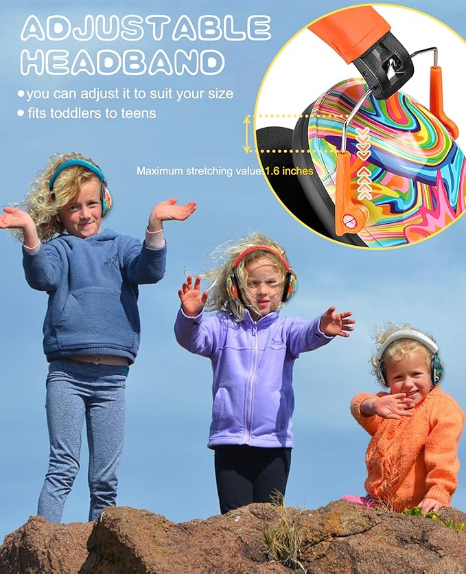 PROHEAR 032 Kids Ear Protection – Ear Muffs for Noise Reduction, 25NRR Noise Cancelling Headphones for Toddlers, Autism, Sensory Use, Hearing Protection – Orange