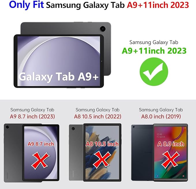 Case for Samsung Galaxy Tab A9+/ A9 Plus 11 inch 2023 SM-X210/ X215/ X216, Magnetic Clasp Stand Premium PU Leather Case with Pen Holder for Galaxy Tab A9 Plus Tablet Case, Brown