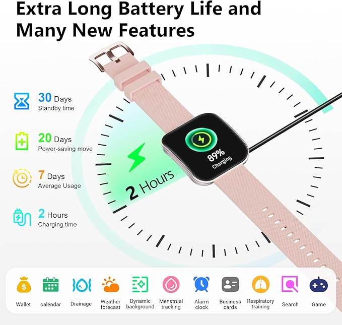 Smart Watch for Men Women, Answer/Make Calls,1.85"HD AMOLED Curved Display Fitness Watch with Blood Pressure Sleep Heart Rate Monitor, AI Dial, AI Q&A,120+ Sports True IP68 Waterproof Smartwatch,Peach