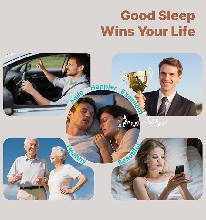 Hmusic Sleep Headphones,3.5mm Wired Sleeping Earbuds,30dB Noise Isolate Sleep Plugs,2g Lightweight, Ultra-Soft Silicone,Snail Flat Thin Bed Earphones for Air Travel,Work,Audio Book,Meditation