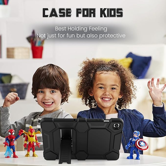 CCMAO Case for Samsung Galaxy Tab A9+/A9 Plus 11" 2024 Model (SM-X210/X216/X218), Complete Protection Heavy Duty Shockproof Rugged Protective Case for Kids Boys Girls, Black