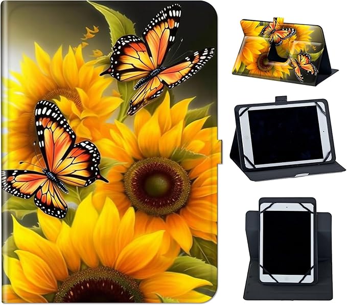 Case for Lenovo Tab P11 Pro Gen 2 11.2" 2022,Mxfdegf 360 Degree Rotating Stand and Magnetic Closure Case for 11.2 inch Lenovo Tab P11 Pro 2nd Generation,Butterfly Sunflowers