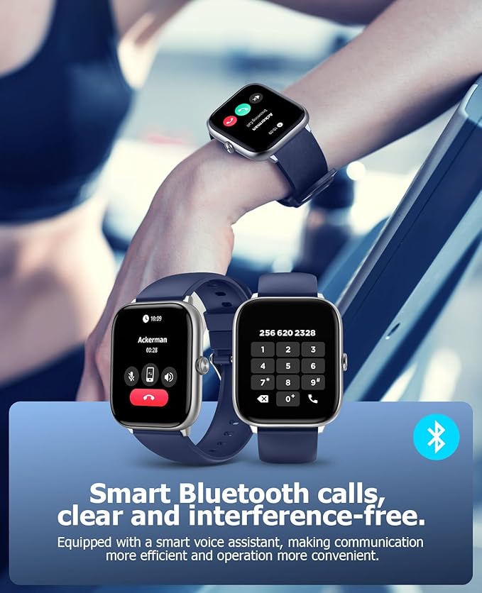 2.06" AMOLED Smart Watches with Blood Pressure Monitor, 118 Sports Modes, Fitness Activity Tracker for Men Women, Heart Rate Sleep SpO2 Monitor, IP68 Waterproof, Compatible with Android and iPhone