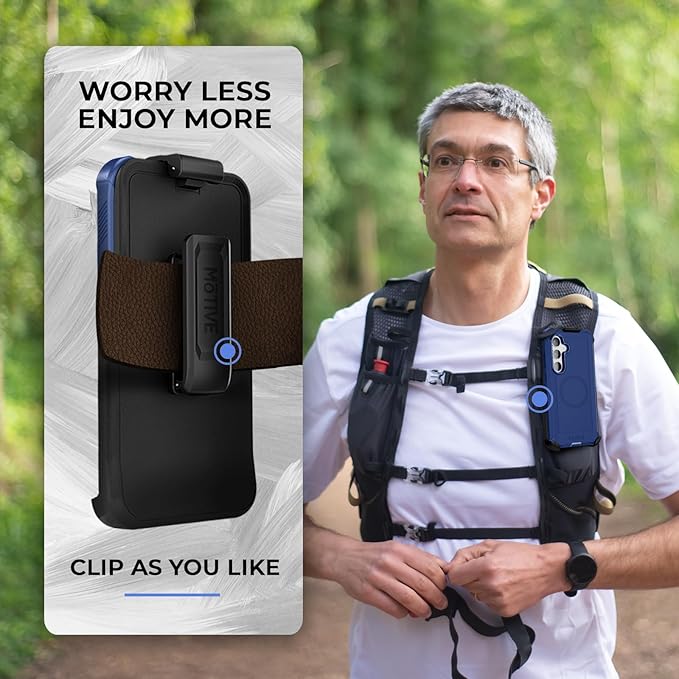 MOTIVE Compatible with Samsung Galaxy s25 Phone case, [15FT Military Grade Drop Protection] with Screen Protector, Protective Samsung s25 Holster Case 6.2" [Fits s24 Phone] Blue