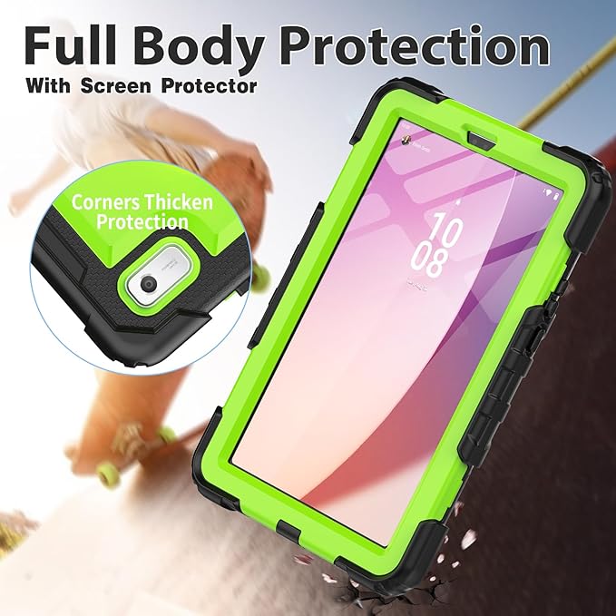 HXCASEAC Case for Lenovo Tab M9 2024/2023 (TB-310FU), with Screen Protector/Rotating Hand Strap/Sturdy Stand, Protective Cover for Lenovo M9 Tablet Case 9 inch, Green