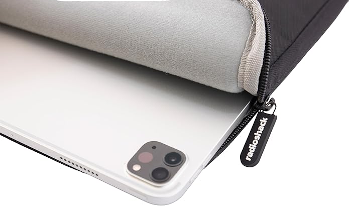 RadioShack Protective Tablet Case for iPad and for Android Tablets with Extra Pockets for Additional Accessory Storage, Black