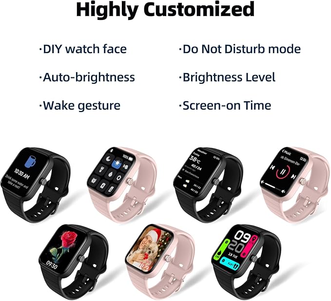 Smart Watch for Women Men, Answer/Make Call, Alexa Built-in, 1.8“ Fitness Tracker with 100 Sport Modes, Heart Rate, Blood Oxygen, Sleep Monitor, Fit for Android and iPhone, IP68 Waterproof