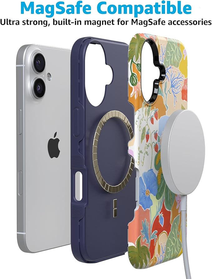 Casely iPhone 17 Case | Botanical Blooms | Floral Patchwork | Compatible with MagSafe | Bold Protective Design