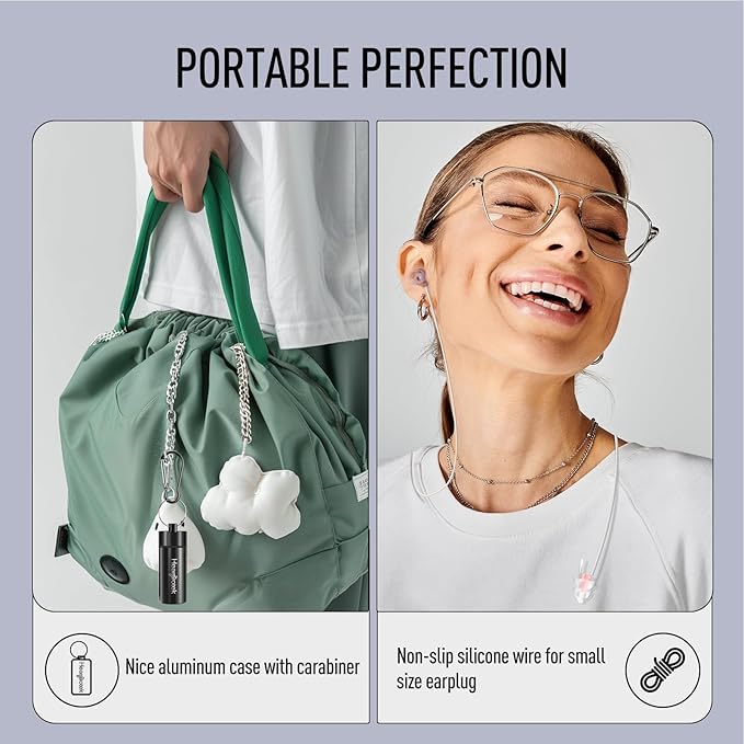 Hearprotek Sleeping Ear Plugs,2 Pairs Ear Plugs (32db & 30db) Ultra Soft Noise Reduction and Hearing Protection earplugs for Side Sleepers, snoring, Travel, Working, Safety (Pink)