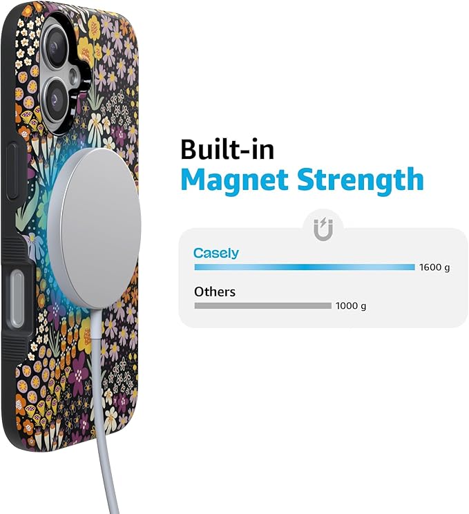 Casely iPhone 17 Case | Falling for You | Plum Floral | Compatible with MagSafe | Bold Protective Design