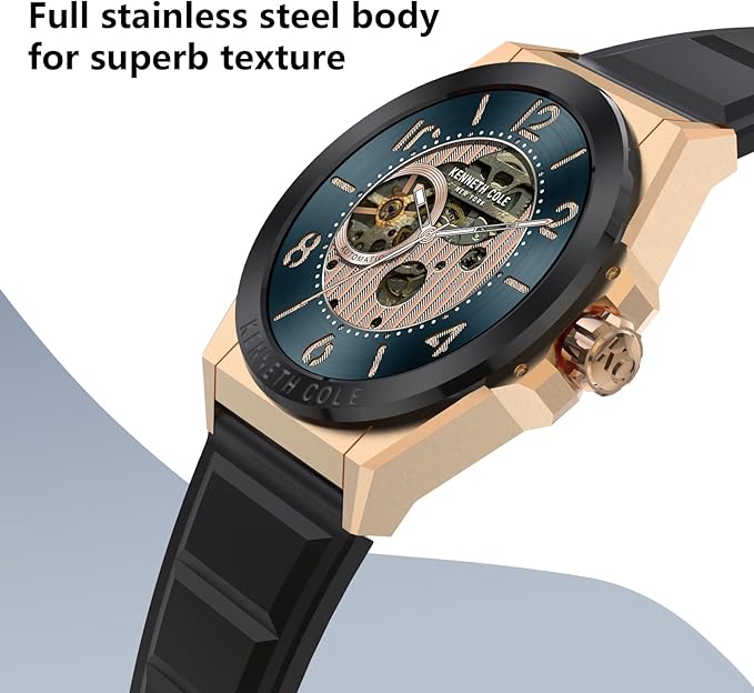 Bebinca Smart Watch for Men Compatible with iPhone Samsung Android Phone, 1.32'' HD Screen IP68 Waterproof Bluetooh Fitness Tracker Heart Rate/Sleep Monitor(Black-Gold)