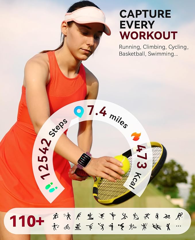 Smart Watch for Women Men- Answer/Make Call, 2025 IP68 Waterproof Fitness Step Sleep Tracker Watch with Monitor Activity Counter Smartwatch for Andriod iPhone iOS Samsung Compatible