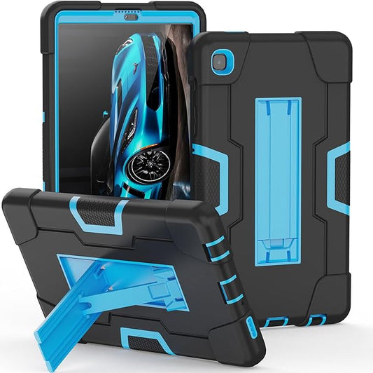 Portable Electronic Device Cover for Samsung Galaxy Tab A7 Lite 8.7 Inch 2021, Heavy Duty Rugged Shockproof Hybrid Tablet Case with Kickstand (Black/Blue, SM-T220/T225/T227U)
