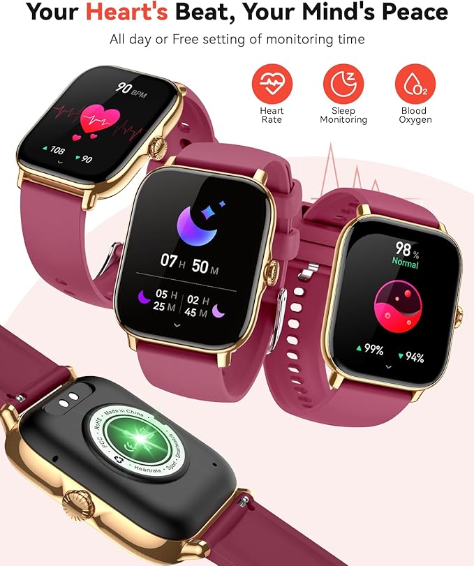 Smart Watch for Women Men, Bluetooth Call, 1.91'' HD Full Touchscreen Fitness Step Tracker Watch for Android iPhone Compatible, IP68 Waterproof Smartwatch With Sleep Monitor/Activity Tracker/Pedometer