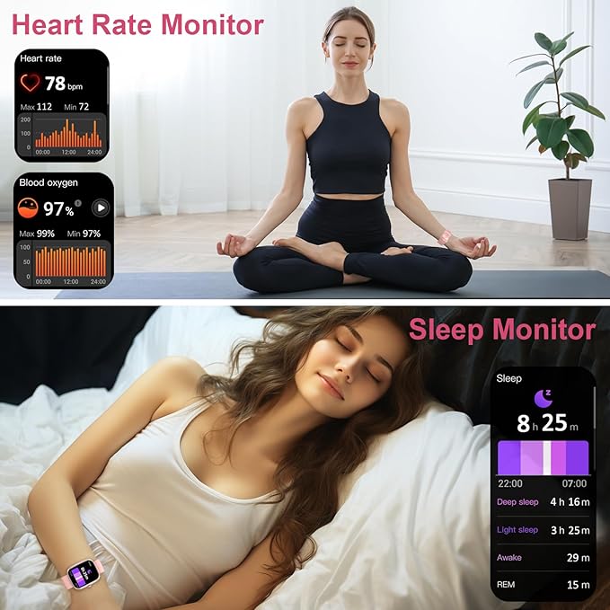 Kuizil Smart Watch, 1.91" Smartwatch for Men Women (Answer/Make Call), Fitness Tracker with 100+ Sport Modes, IP68 Waterproof, Heart Rate/Sleep Monitor, Pedometer, Activity Tracker for Android iOS