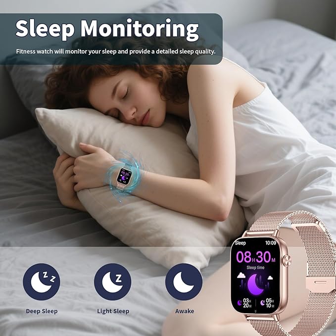 Smart Watch for Women Men, 2025 1.83" HD Smartwatches (Answer/Make Call), IP68 Waterproof Activity Fitness Tracker, Sleep Monitoring, Pedometer, Fitness Watch for Android iOS (Rose Gold)