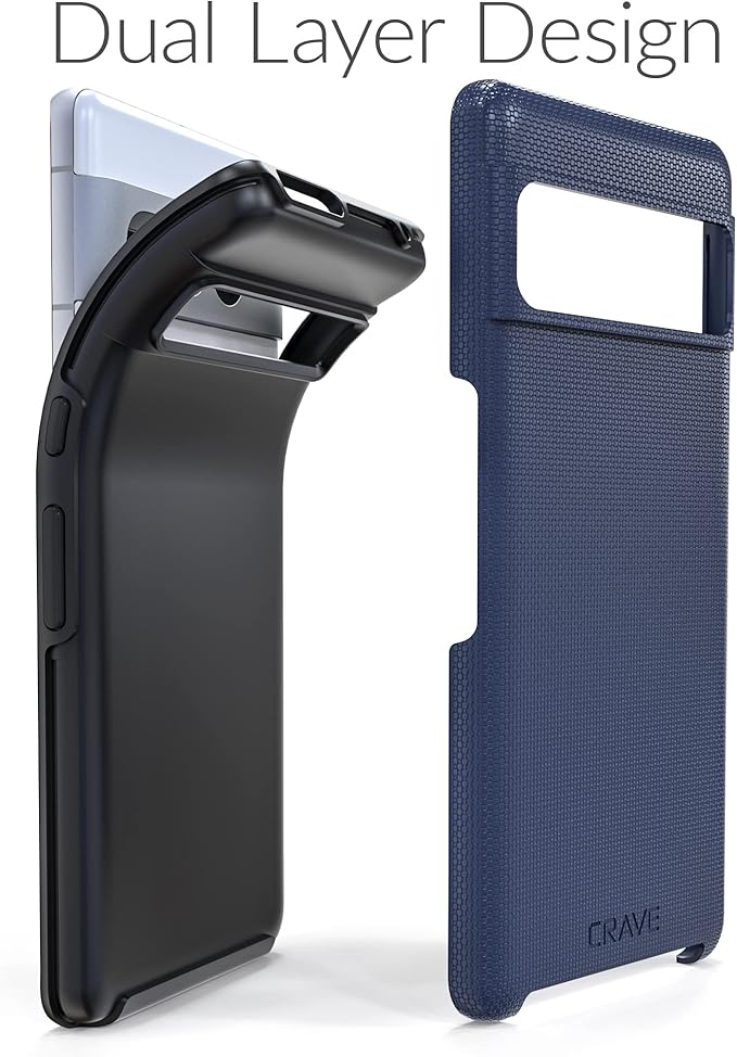 Crave Dual Guard for Google Pixel 7 Pro Case, Shockproof Protection Dual Layer Case for Google Pixel 7 Pro - Navy