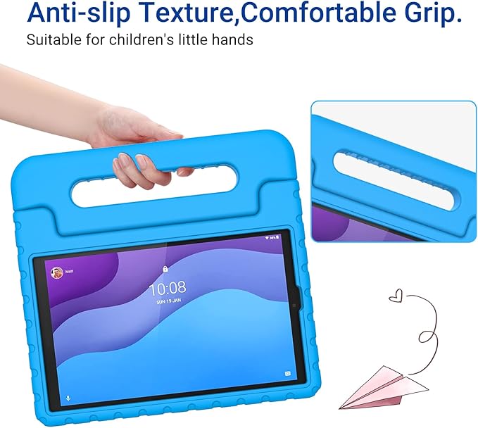 Kids Case for Lenovo Tab M10 HD 2nd Gen,Case for Lenovo TB-X306X/TB-X306F 2020 Release 10.1 inch 2nd Gen Tablet Kid Friendly Rotating Stand hockproof Light Weight EVA Cover, Blue