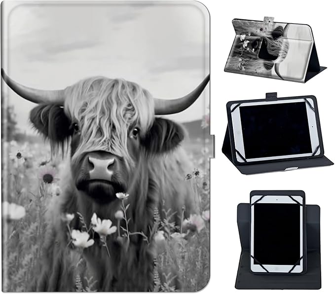Case for Lenovo Tab P11 Pro Gen 2 11.2" 2022,Mxfdegf 360 Degree Rotating Stand and Magnetic Closure Case for 11.2 inch Lenovo Tab P11 Pro 2nd Generation,Highland Cow Ox Cattle