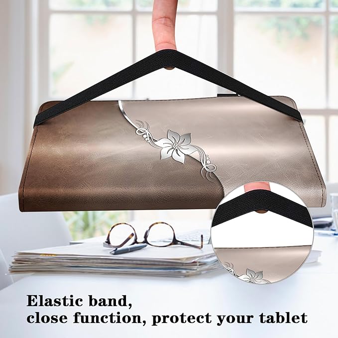 Case for Lenovo Tab M11 2024 11 inch,PU Leather Stand Flip Cover with Card Solts Elastic Band for Lenovo Tab M11 Tablet - Silver Flower