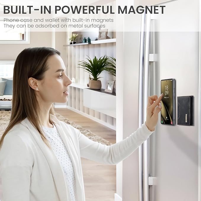 SZHAIYU M2 2 in 1 Detachable Leather Phone Cases for Samsung Galaxy S25 Ultra 5G Case Wallet with Card Holder Men 6.8'' (Black)