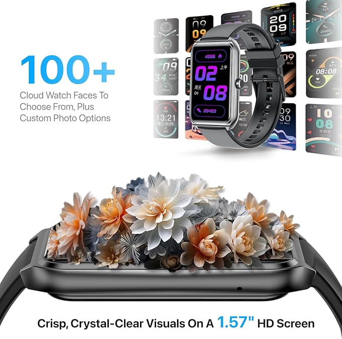 Fitness Tracker (Answer/Make Calls), Smart Watch with 24/7 Heart Rate, Blood Pressure, Sleep Tracking, 100+ Sport Modes, Calorie Step Counter for Walking IP68 Waterproof, Smart Watches for Women Men