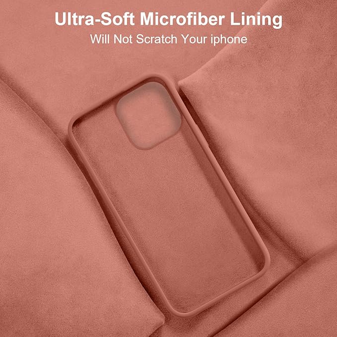 Vooii Compatible with iPhone 14 Case,[Silky Touch Premium Liquid Silicone] [Soft Anti-Scratch Microfiber Lining], Ultra Slim Shockproof Protective Case for iPhone 14 - Caramel