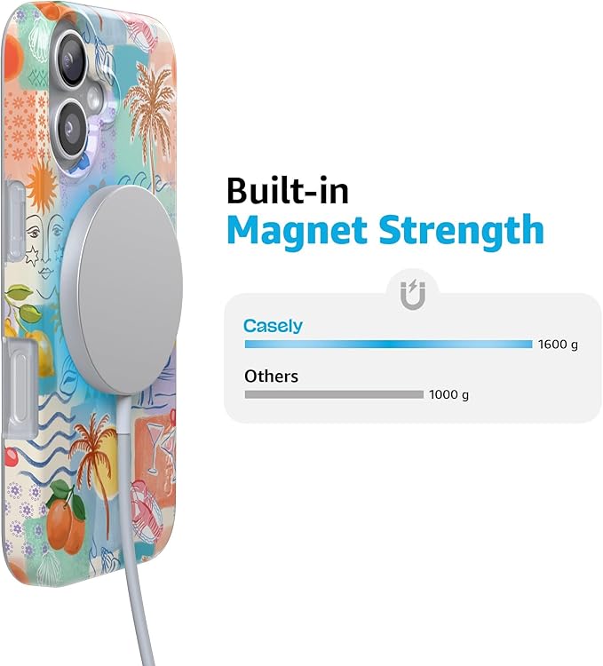 Casely iPhone 17 Case | Tropical Heat | Beachy Collage | Compatible with MagSafe | Classic Ultra Slim Design